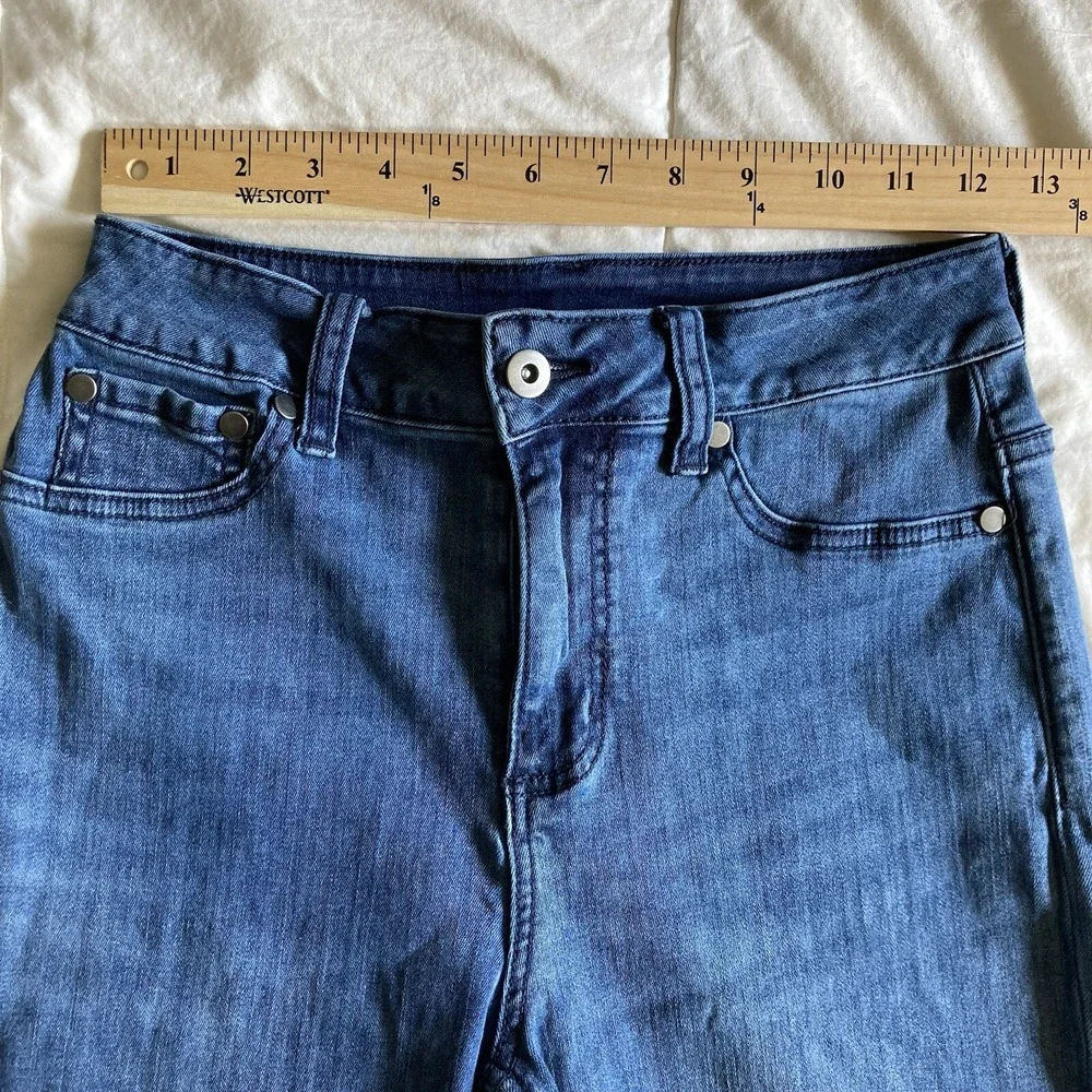 Disney Brand Juniors 9 High Waist (25") Skinny BlueJean Minnie Kisses Mickey - Picture 12 of 16